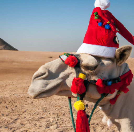 camel with santa hat