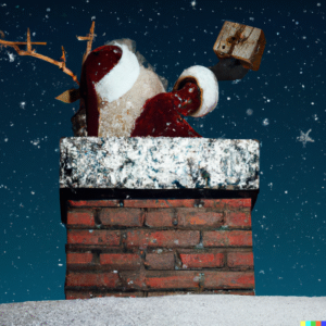 Santa stuck in a chimney - a true story!