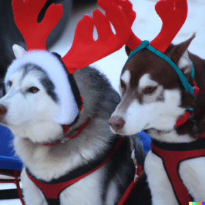 North Pole Christmas parades have dog sleds