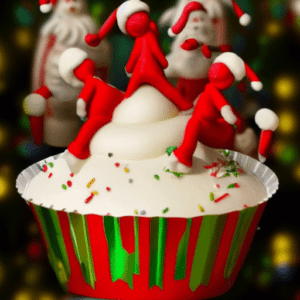 giant Christmas cupcakes - baking elves parade