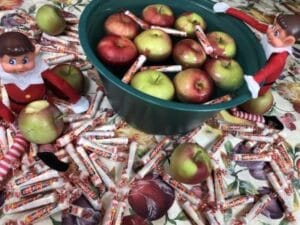 Elves love bobbing for apples Halloween Games