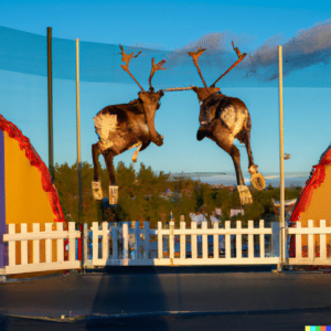 Christmas Olympic Reindeer Games - The Trampoline Team Event