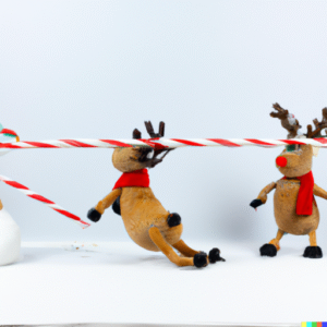 candy cane limbo dancing reindeer