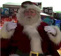 Santa eating spicy cookies